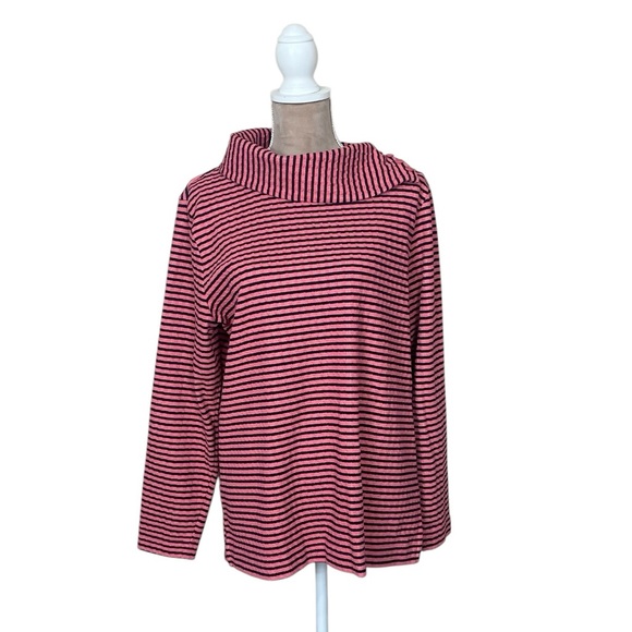 Talbots Tops - EUC Talbots Striped Split Neck Long Sleeve Top